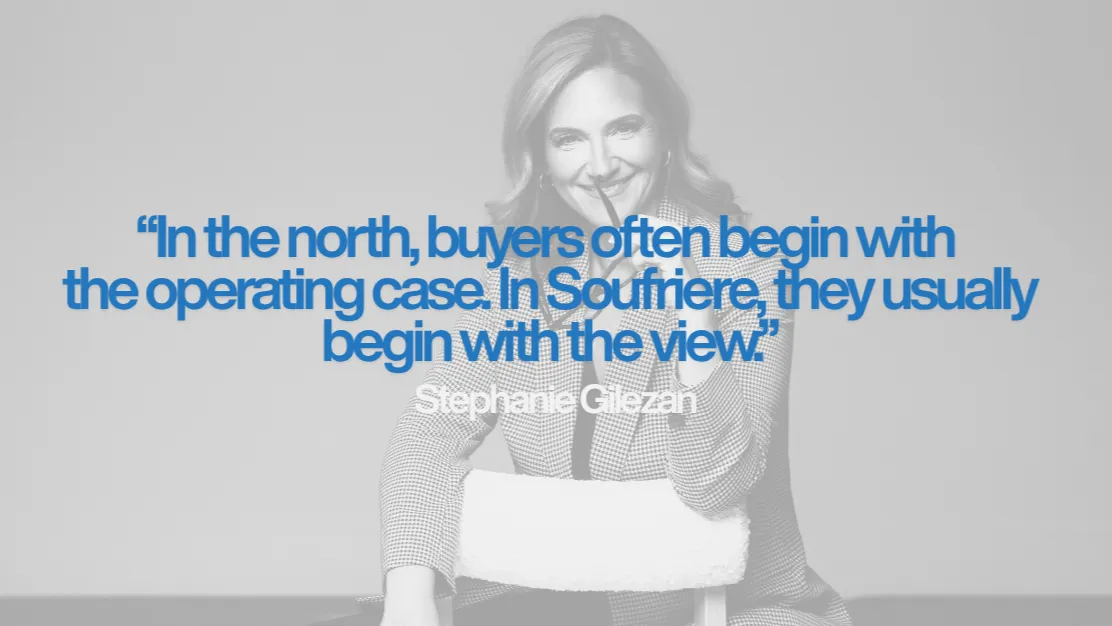 Stephanie Gilezan quote graphic for the article Saint Lucia’s Real Luxury Is Restraint