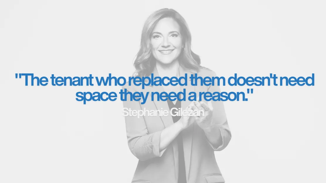 Stephanie Gilezan quote graphic for the article The Office Isn't Dead. Irrelevant Offices Are.