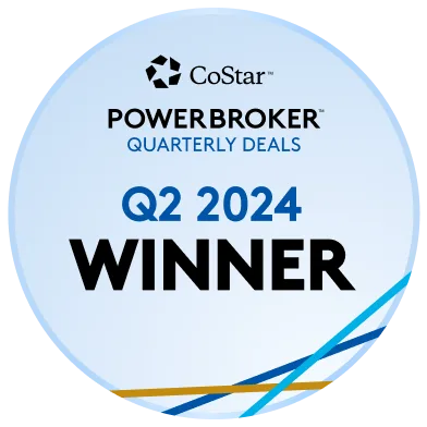 CoStar Power Broker quarterly deals winner badge